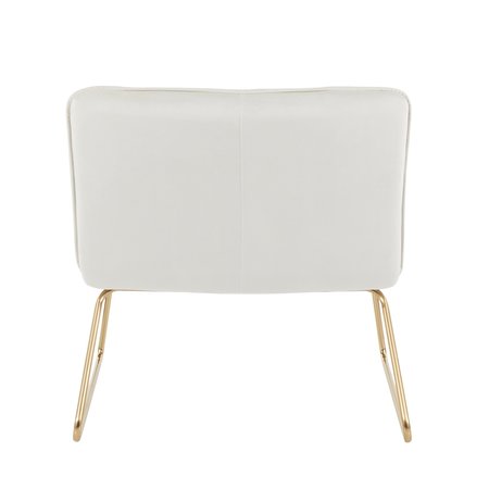 Lumisource Casper Accent Chair in Gold Metal and Cream Velvet CHR-CASPER AUCR